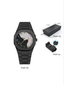 Trendy American Chain Watch High-End Style, Unisex Dopamine Luxury Quartz Watch with Box, Unique Personality Timepiece