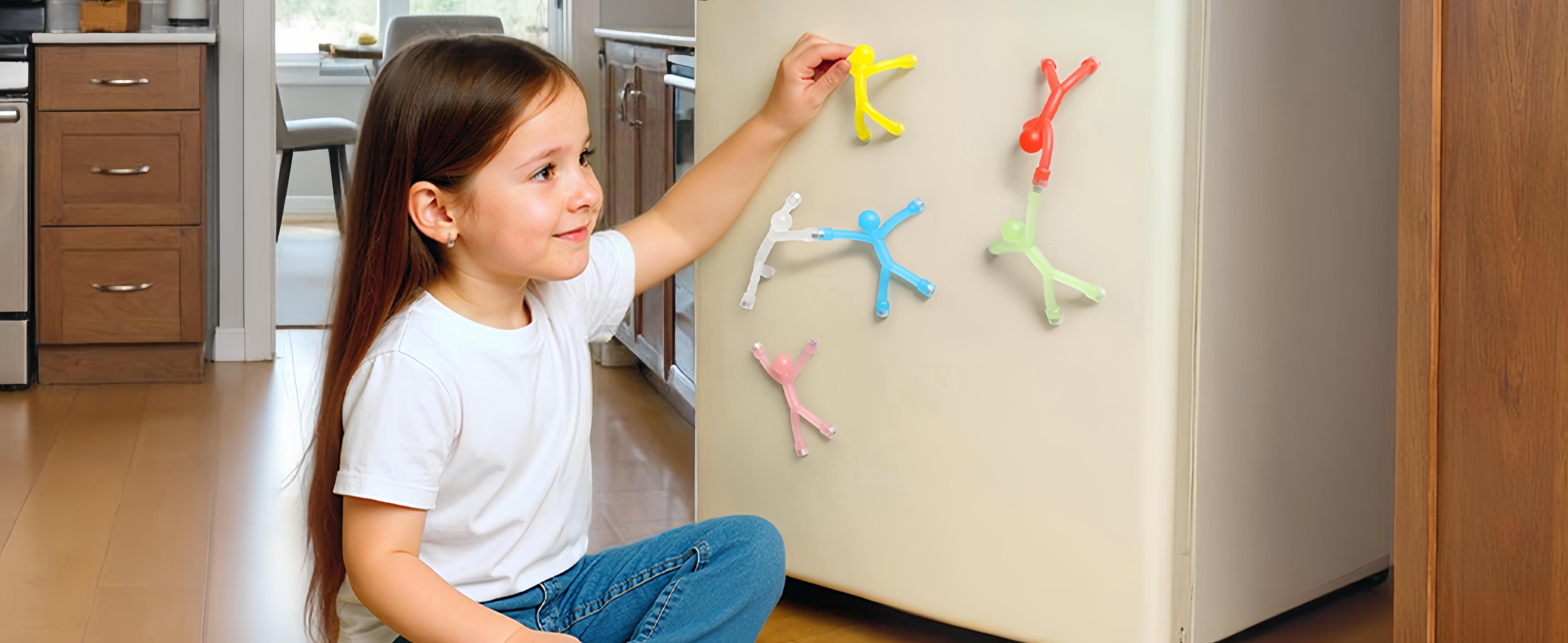 10/20 Pack Magnetic Figures for Kids – Bendy Silicone Fidget People with Magnets in Hands & Feet, One-Piece Molded Design, Travel Toys for Car Airplane Restaurant, ADHD & Anxiety Relief, Easter Basket Gifts for Boys Girls Ages 3+