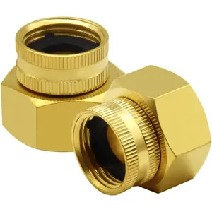 2PCS Brass Garden Adapter, 1"-to-3/4" Double Female Thread Connector for Gardening Hoses & Accessories