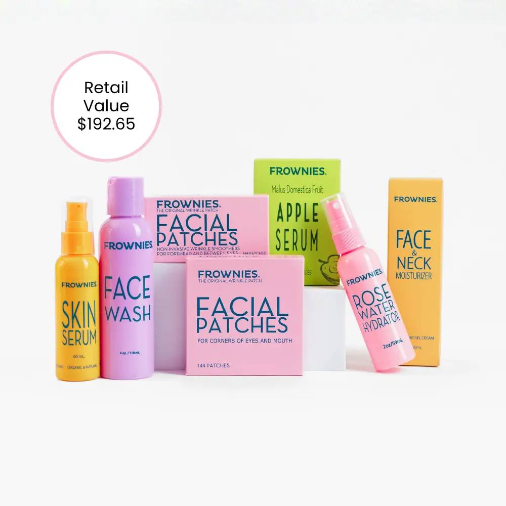 Frownies Complete Skincare Set with Rose Water Hydrating Spray