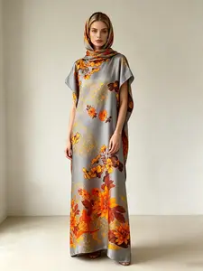Trending Ethnic Floral Kaftanabaya, Women's Casual Abaya, Stylish and Comfortable, Perfect for Daily Wear