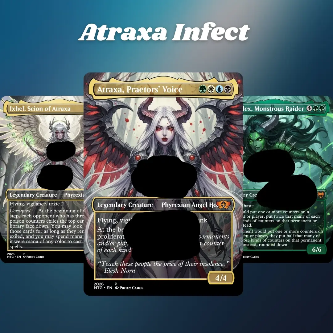 infect commander deck mtg Atraxa Toxic - Black White Blue Green - EDH cEDH - Atraxa, Praetors' Voice - 100 Card - Custom Magic The Gathering Deck Atraxa EDH Deck | Infect