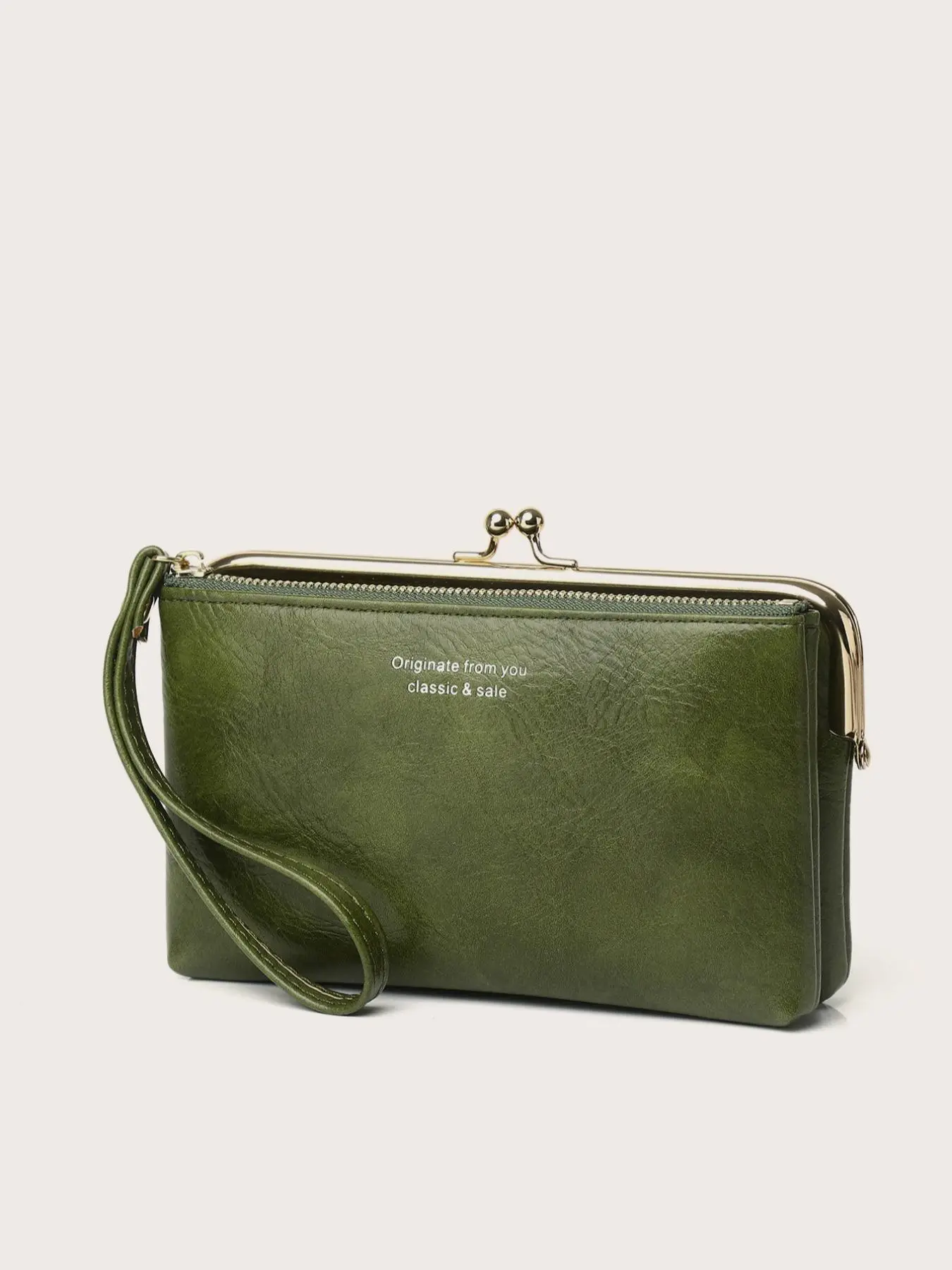 Women's Fashion Letter Pattern Detachable Wristlet Bag, Simple All-match Solid Color Wallet Bag for Daily Used, Female Trendy Vintage Phone Clutche Ba