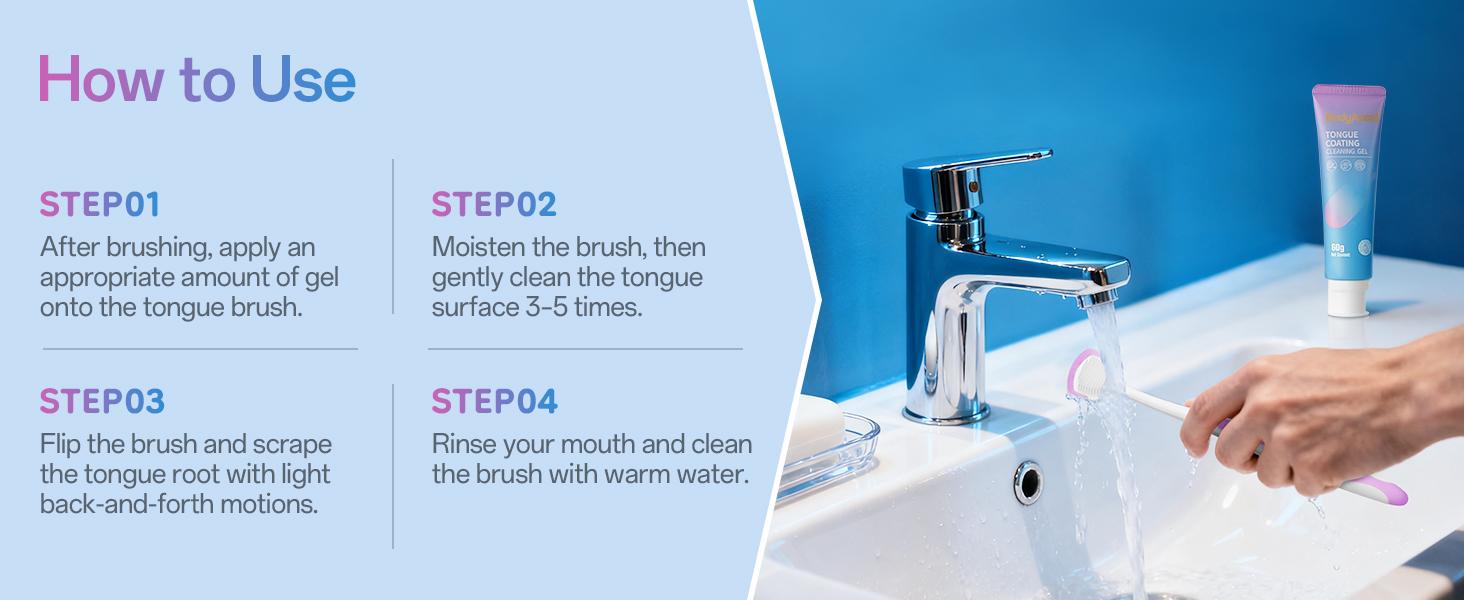 BodyAccel Tongue Cleaning Gel & Tongue Brush, for Cleaner Mouth Reduce Bad Breath, Gentle Oral Care Tool, Tongue Cleaner- TikTokShopBlackFriday max