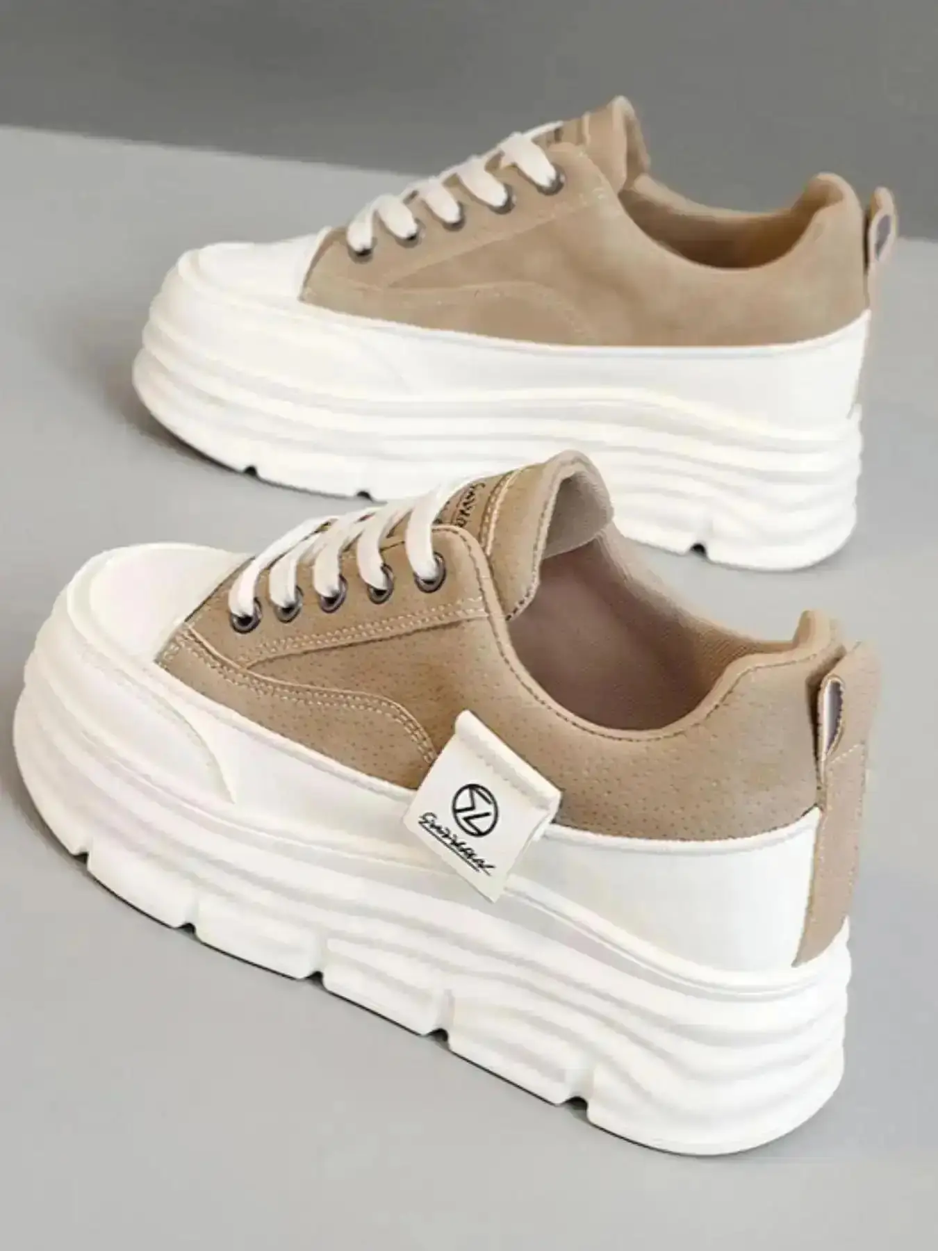 Women's Fashionable Low Top Platform Sneakers, Casual Comfortable Breathable Sports Shoes, All-match Round Toe Shoes for Daily Wear Casual Sneakers Sneaker Shoes, sneakers for women, women footwear