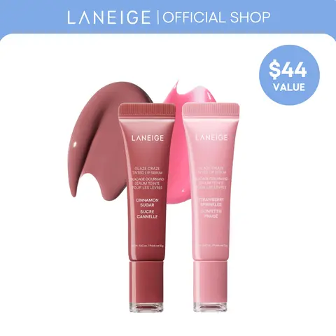 Laneige Glaze Craze Duo, Tinted Lip Serum Bundles, Lip Care, Moisturizing