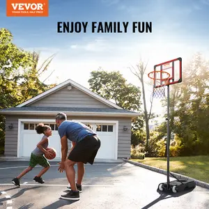 VEVOR Basketball Hoop, 5-7 ft Adjustable Height Portable Backboard System, 28 inch Basketball Hoop & Goal,Adults Basketball Set with Wheels, Stand, and Fillable Base, for Outdoor/Indoor
