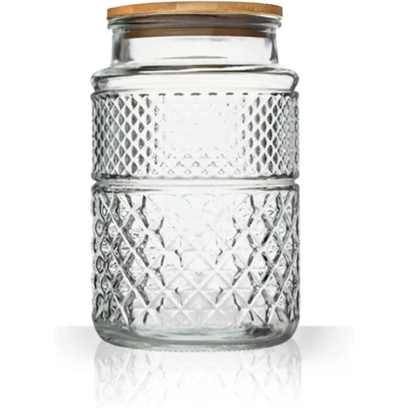 Large Glass Storage Jar, 60 FL OZ Glass  Storage Containers with  Lid, Kitchen Containers Cereal Canisters Decorative Jar for Candy Snack Cookies Coffee  Nuts Airtight Glass Jars (Round)