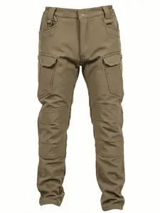 Winter Men's Softshell Warm Work Pants Outdoor Men Thermal Hiking Tactical Trousers Mens Fleece Lined Waterproof Cargo Joggers