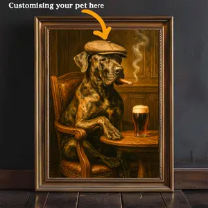 Personalizing Retro Dog Poster for Dogs Lovers, Unframed Print Home Decor Trendy Vintage Wall Art Gift for Pet Owners