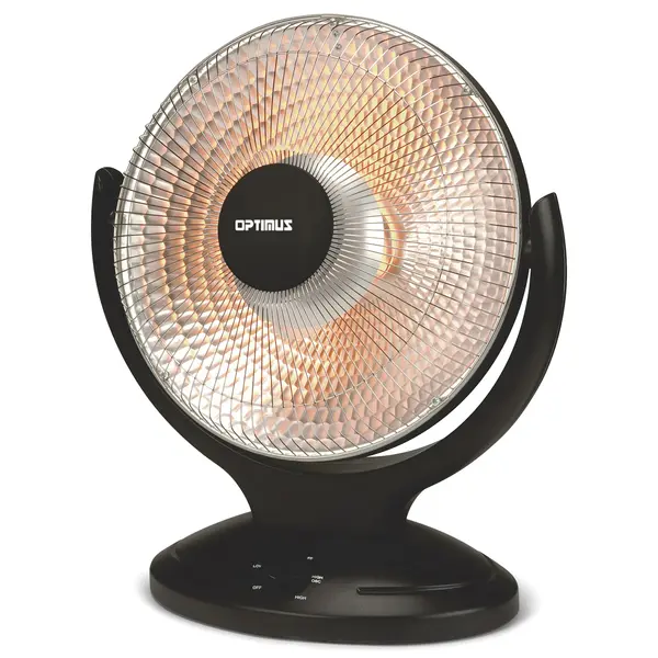 Optimus H-4430 Adjustable Silent Oscillating Parabolic Radiant Heater - ETL Certified, Overheat Safe, 3-Year Limited Warranty, Timer, Power Cord, 13.8in x 10.2in x 20.1in, 21.399lbs, Indoor Home Use for Kitchen, Bedroom, 13.8 In. X 10.2 In. X 20.1 In.