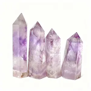 1Count Crystal Amethyst Tower Home Decoration Meditation Crystal Quartz Gemstone Tower