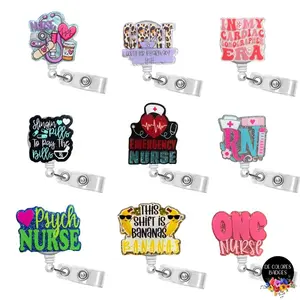 Nurse Stethoscope Badge, CPT Badge, Cardiac Sonographer Badge, Slingin Pills Badge, ER Nurse Badge, RN Badge Reel, Psych Nurse Badge, This Shift is Bananas Badge, Oncology Nurse