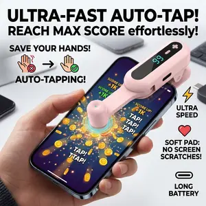 Auto Clicker Smart Tapper for TikTok & All Social Apps, Rechargeable Adjustable Speed Auto Touch Device for Live Stream Likes on Mobile & Tablet