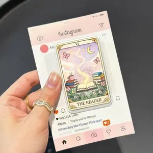 Tarot Bookish MagSafe Phone Grip Stand Mystic Reader Night Owl Aesthetic Phone Holder Cute Kindle Grip Cozy Reader Gift for Book Lover