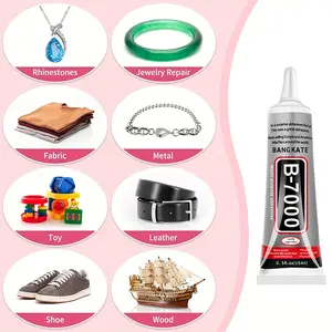 2 Bottles 50ML B-7000 Universal Adhesive, Strong Durable Epoxy Resin, Transparent Glue for Jewelry Repair, Phone, Fabric, Multiple Uses