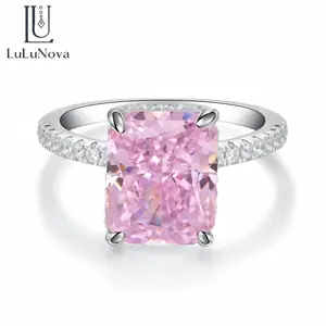 【#ZA121】(Olivia) Sparkling Radiant 4CT Lab Made Gemstone Sterling Silver Ring for Women-Her Gift in Assorted Colors for Elegant Styling - Jewelsring