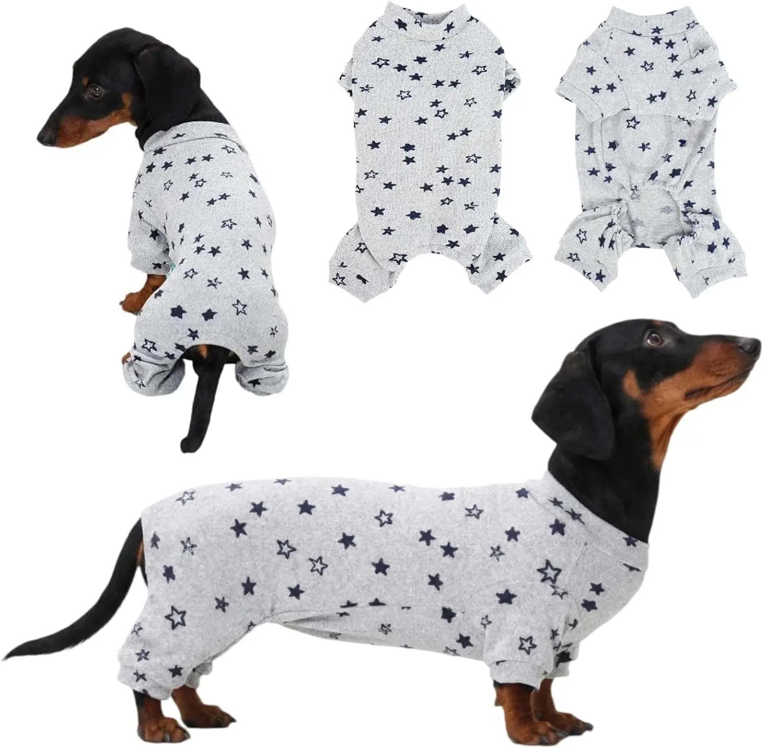 Truly Superior Upgrade Fabric Dachshund Pajamas for Dogs, Durable & Long-Lasting Dog Pajama Dachshund Clothes, Machine Washable Costumes for Weiner, Dog Pjs & Recovery Suit for Male Female Weenie, M Gift