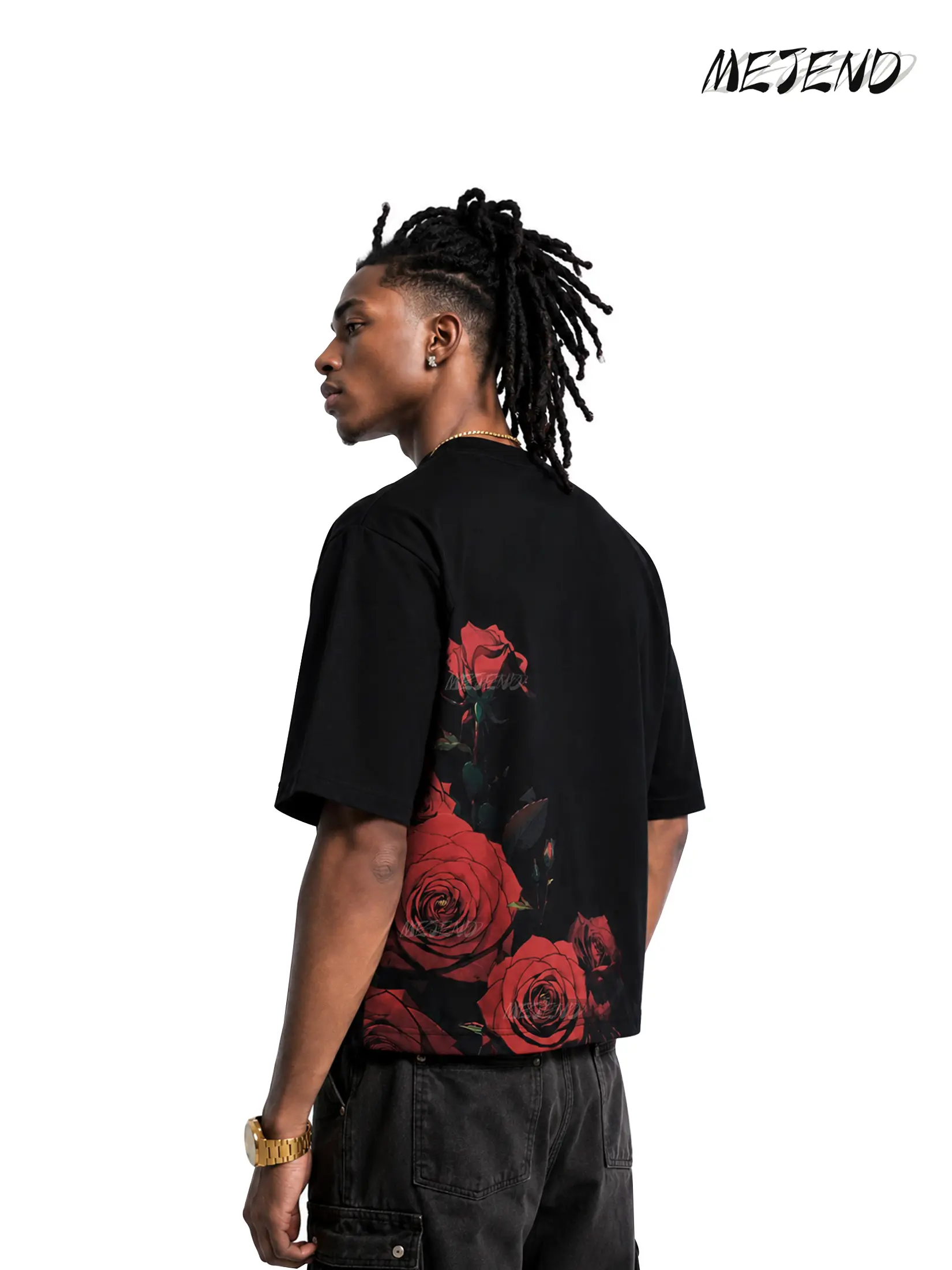 12oz Max Heavyweight Cropped Tee, 100% Cotton, Casual Crewneck Tshirt, Mens Graphic Tees, Short Length Boxy Fit, MeJend Thick Fabric Tshirt Streetwear Round Neck Menswear Top
