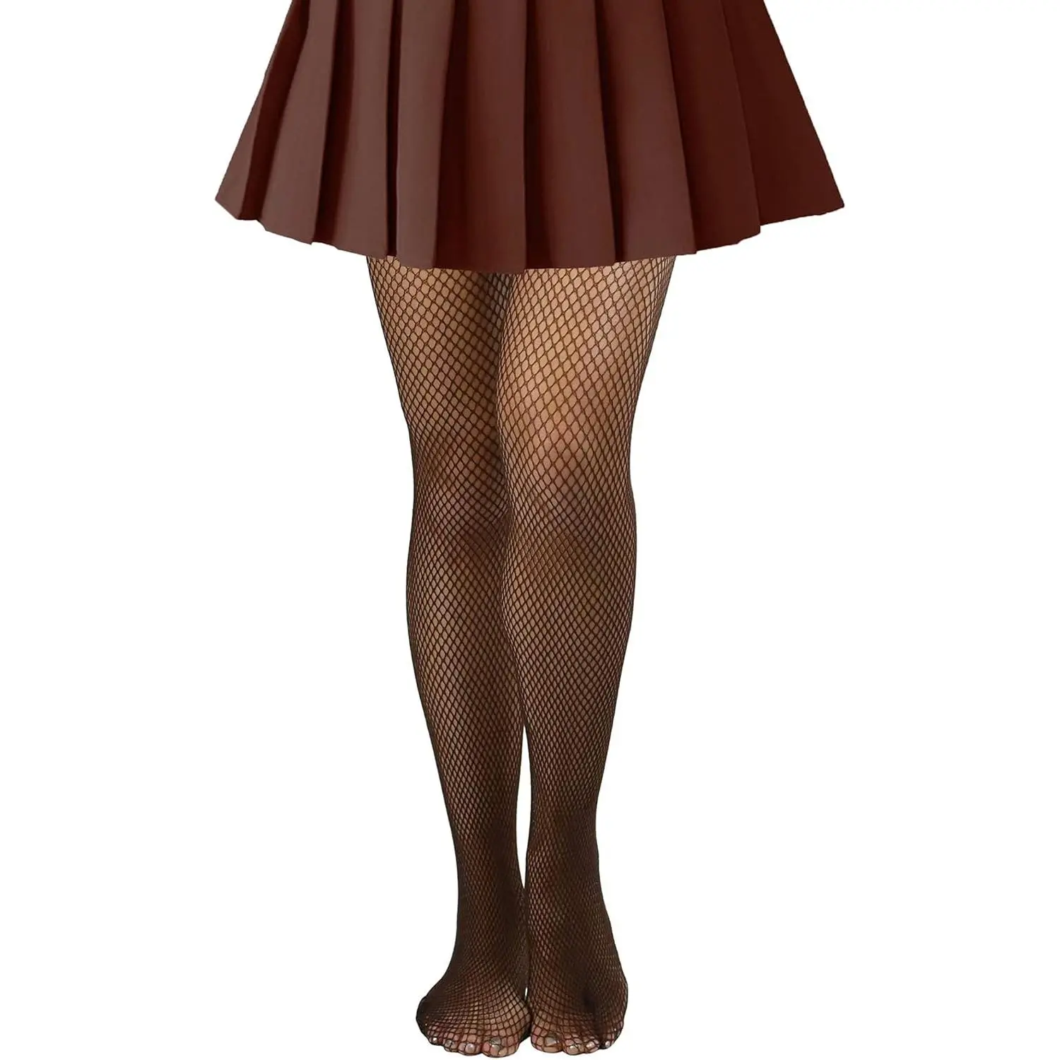 Lastclream Women's High-Waisted Sheer Mesh Grid Tights - Breathable Ultra-Sheer Fabric, Full-Footed Sexy Wear Pantyhose for Plus Sizes