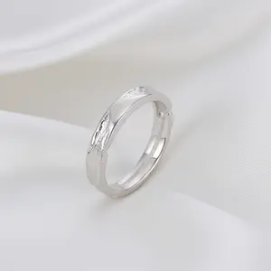 Adjustable 999 Sterling Silver Ring - Engraved Pattern Band | Hypoallergenic Jewelry