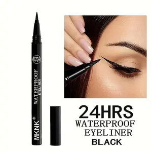 2pcs MKNK Waterproof Eyeliner Pen - Black, Longwear Eye Liner, 24-Hour Long-Lasting Waterproof and Sweatproof Eyeliner, Quick-Drying Liquid Makeup Pen, Suitable for Detailed Eye Makeup, Dramatic Eye Makeup, Smooth and Easy to Apply