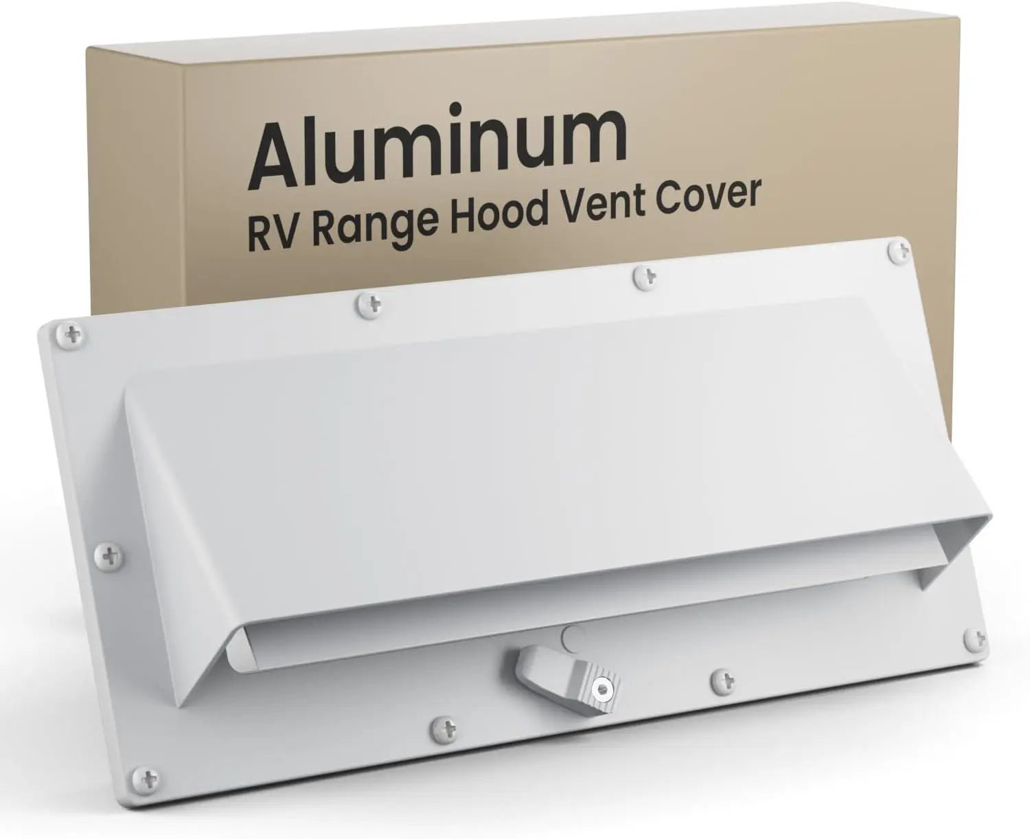 RV Stove Vent Hood Cover for Adjustable Range Exhaust Depth, Includes Butyl Tape, Exterior Kitchen Replacement Camper Accessories for Travel  and Motorhomes- White