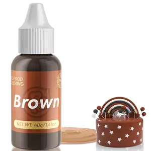 Food Coloring for Cake Decorating 40g Concentrated Assorted Edible Colors Vibrant Tasteless Food Dye ProfessionalGrade Dye for Easter Eggs Fondant Cookies Frosting Royal Icing Baking Brown
