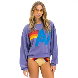 LOGO STITCH RELAXED CREW SWEATSHIRT - LAVENDER