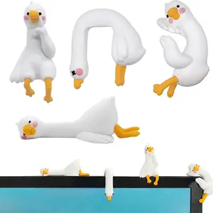 Fun Resin Desktop Goose Figurine Set, Mini Cute Goose Decorations, Perfect for Computer Monitor, Car Dashboard, Office Desk, Photo Frame