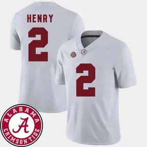 Henry #2 White Football Jersey Shirt, Printed Name & Number, College Style Fan Jersey, Game Day Apparel, White Crimson Colors, Gift for Fans