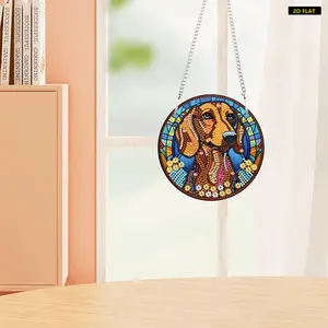 2D Flat2pcs Animal Theme 2D Flat DIY Diamond Painting Set Hanging Diamond Art Kits Single-Sided Drill Rhinestone Diamond Art Window PendanDiamond Painting Kit is Suitable for Decorations. Create Unique DIY Handicrafts, Making Gifts Distinctive and Unique!