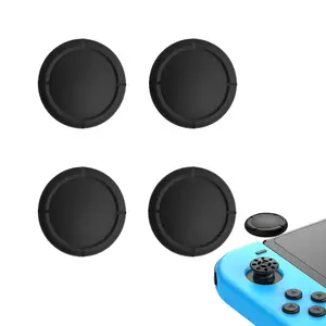 Soft Anti-Slip Black Silicone Thumb Grips for Nintendo Switch/Oled/Lite Joycon Joystick Covers Desk Organization Gaming Room Essentials Device Protection Enhanced Grip
