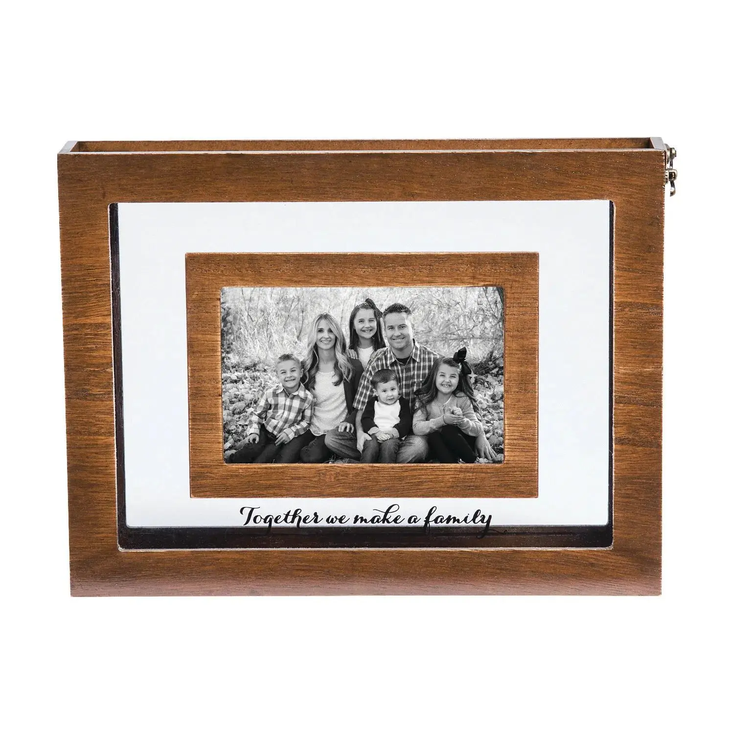 12" x 9" Blended Family Sand Ceremony Wood & Glass Picture Frame