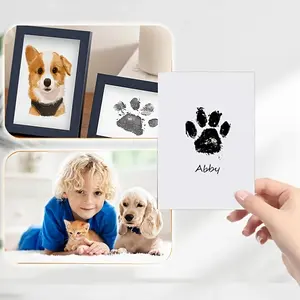 2pcs Extra-Large Clean Touch Inkless Ink Pad For Pets | Paw/Nose Prints For Dogs & Cats Non-Toxic | Paw Print Stamp Kit | Dog Paw Print Kit | Cat Footprint Keepsake