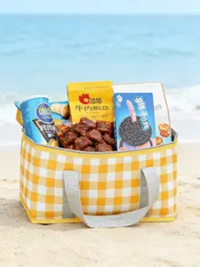 Outdoor Large Capacity Picnic Basket, Camping Lunch Bag, Travel Picnic Bag, Handheld Bento Box, Insulated Cooler Bag