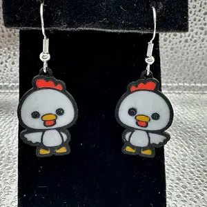 Cute Chick Earrings with Sterling Silver Hooks