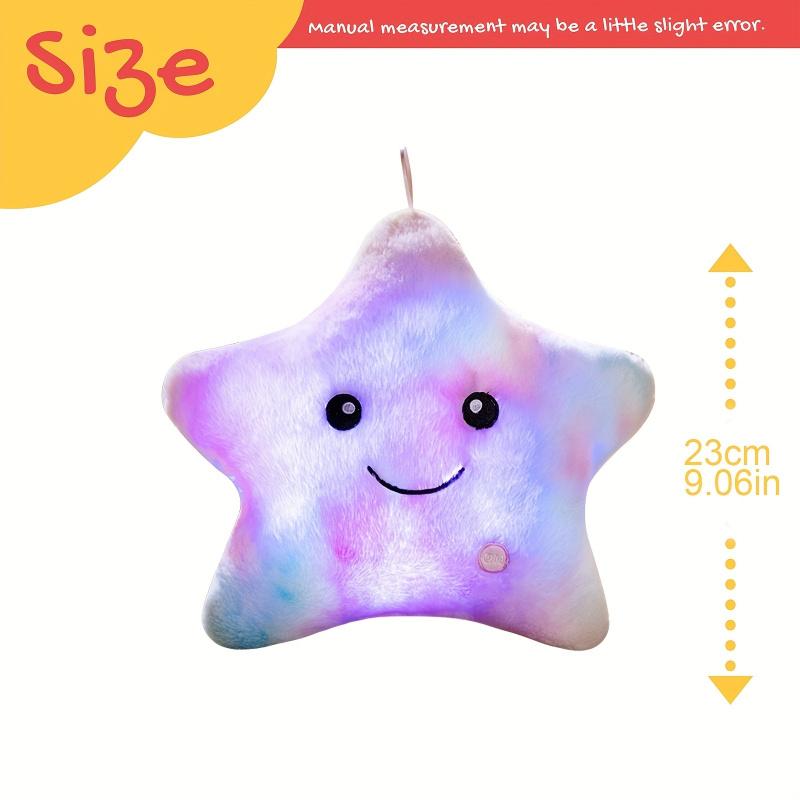 1PC Light Up Star Plush, Soft Stuffed Animal with Steady/Flashing Glow, Battery Operated, Bedroom Decor Night Light, Perfect Birthday/Christmas Gift for Toddlers Boys Girls