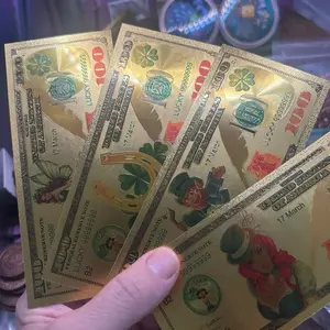 Collectible Lucky Gold Foil Aluminum Novelty Prints