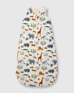 Loulou lollipop Sleep Bag 1.0 TOG in TENCEL Lyocell Safari Jungle Ultra-Soft Breathable Warm Ultimate Comfort Wearable Blanket for Baby with 2-Way Zipper & Sleeveless Design