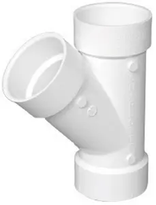 212 MAIN Y-Shaped 6 in. PVC DWV Wye, PVC006001600 Model, PVC Material, Sanitary Code Compliant Household Appliance Plumbing Part