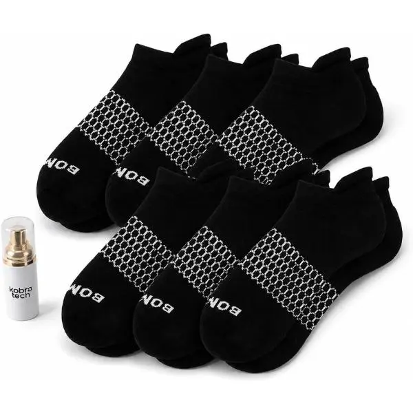 5 Pack BomBas Ankle Socks for Men & Women Multi-Pack Cushioned Footbed Honeycomb Arch Support Seamless Toe Blister Tab Soft Cotton Blend Durable Everyday Comfort
