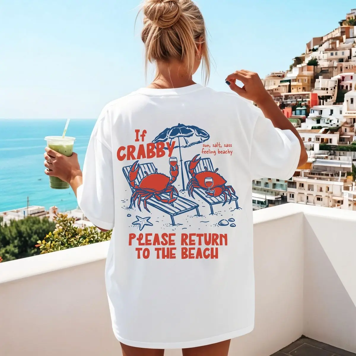 Comfort Colors If Crabby Return To The Beach Shirt – Funny Summer Ocean Graphic Tee, Beach Vacation Outfit, Sun Salt Sand Chill Vibes T Shirt, Unisex Garment-Dyed Tee, Classic Streetwear