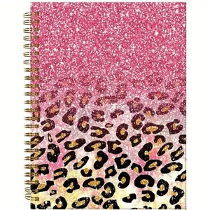 Spiral Journal Notebook, 1 Count Cute Leopard Pattern Cover Notebook, Lined Paper Writing Notebook for Office Work School, Gifts