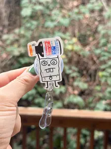 Doodle Bob Versed vial- Nurse badge reel, RN, MD, pharmacy, healthcare, work accessory