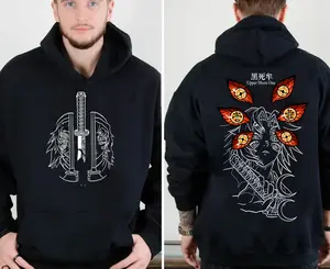Kokushibo Demon Slayer Hoodie Upper Moon One Katana Drawing Style Graphic Anime Streetwear