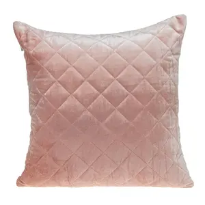 360 stand Blush Pink Square Pillow - Cotton Blend Fabric, Transitional Design, Diamond-Tufted Texture, Square Cushion, Removable Cushion