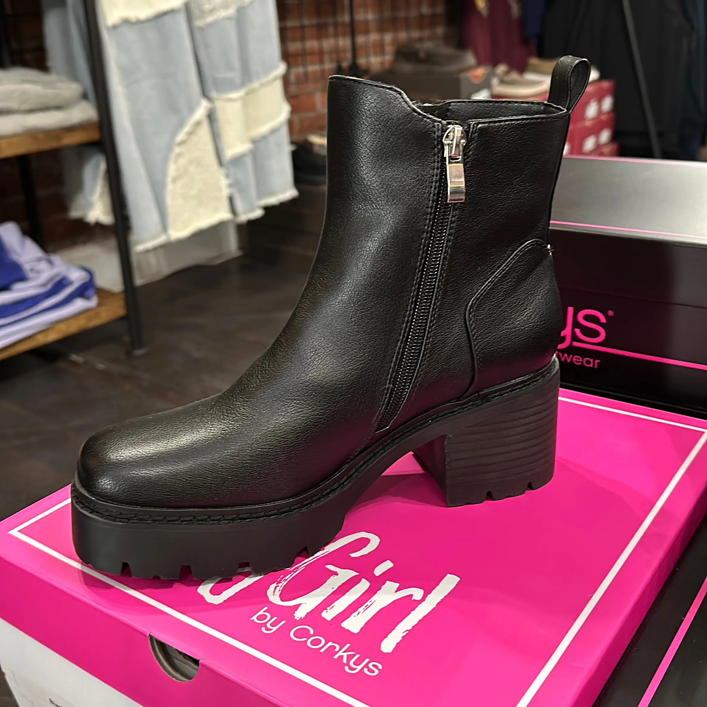 Corkys Black Smooth Boots