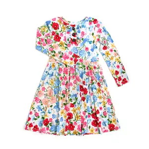 Kaylee TUTU DRESS Soft Bamboo Viscose Ruffle Button Placket 18-24m 2t/3t 4t/5t 6/7 8 10 12 US