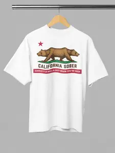 California Sober TShirt or Hoodie for Men or Women White or Grey